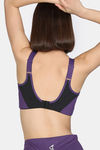 Zelocity Medium Impact Quick Dry Sports Bra with Removable Padding - Jet Black — thumbnail 2